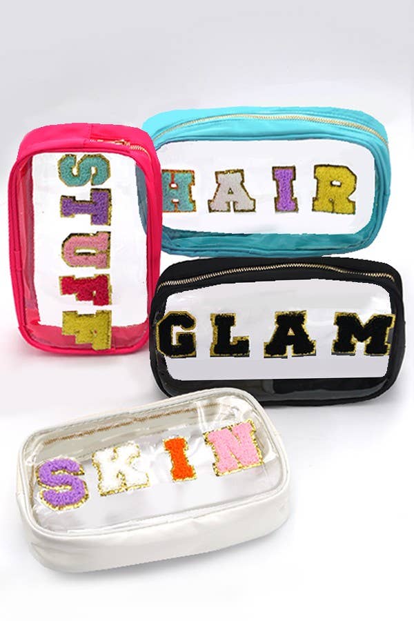 LARGE CLEAR STUFF TRAVEL COSMETIC MAKEUP POUCH